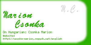 marion csonka business card